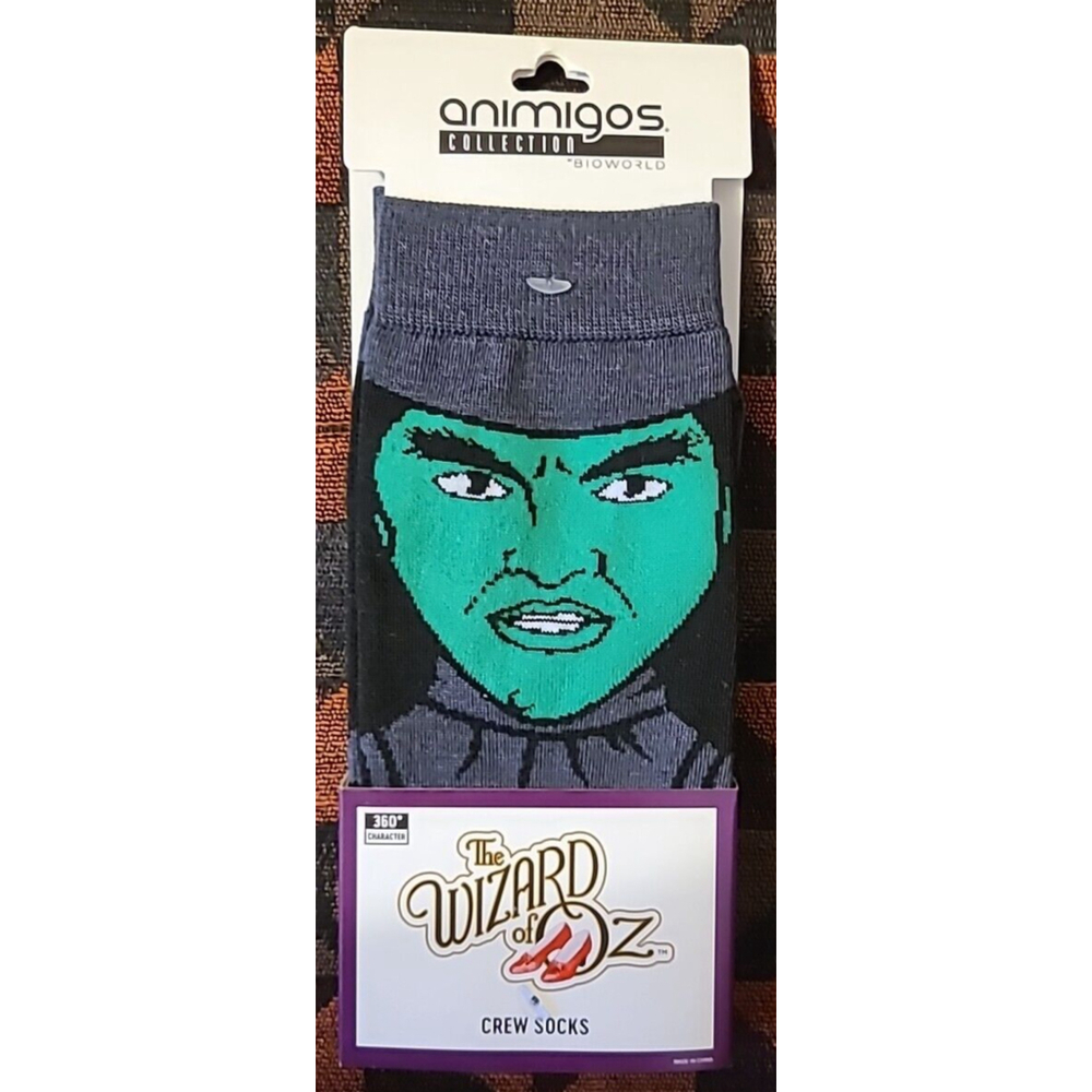 The Wizard Of Oz Crew Socks Wicked Witch 360° Character Animigos Bioworld 1 Pair